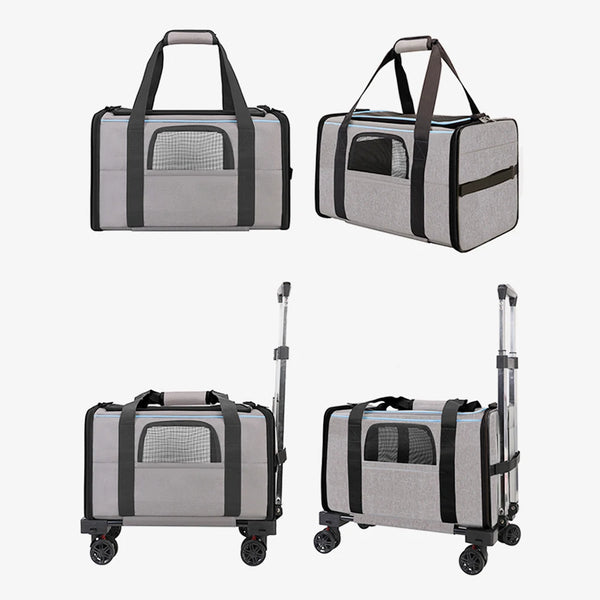 Pet Trolley Bag Detachable Rolling Carrier