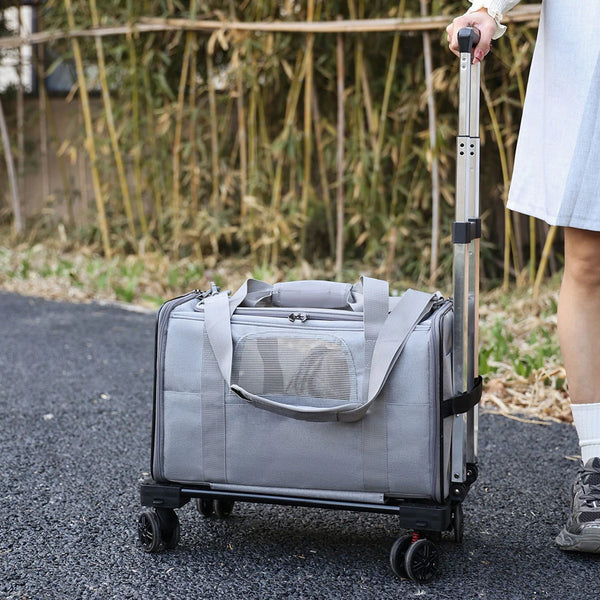 Pet Trolley Bag Detachable Rolling Carrier
