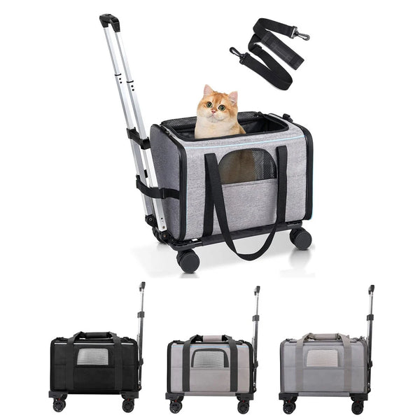 Pet Trolley Bag Detachable Rolling Carrier