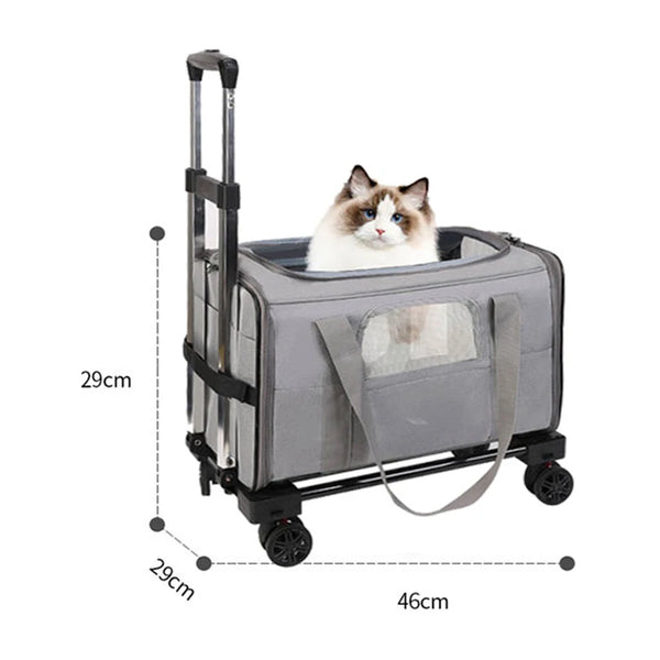 Pet Trolley Bag Detachable Rolling Carrier