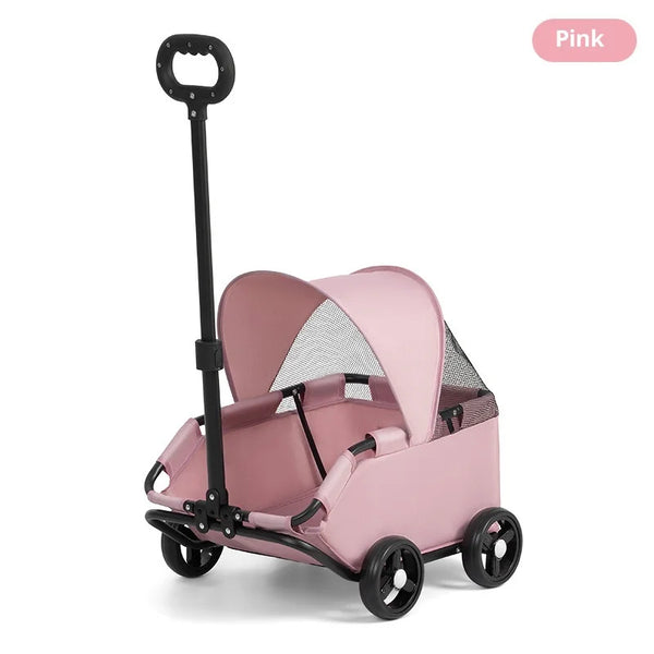 Foldable Dog Stroller 4 Wheel Pet Cart