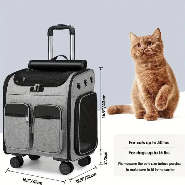 Wheeled Pet Carrier Backpack