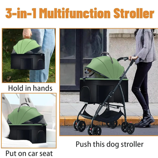Pet Dog Stroller 3-in-1 Dog Wagon