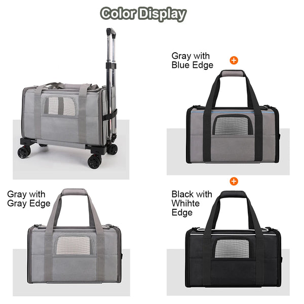 Pet Trolley Bag Detachable Rolling Carrier