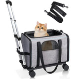 Pet Trolley Bag Detachable Rolling Carrier