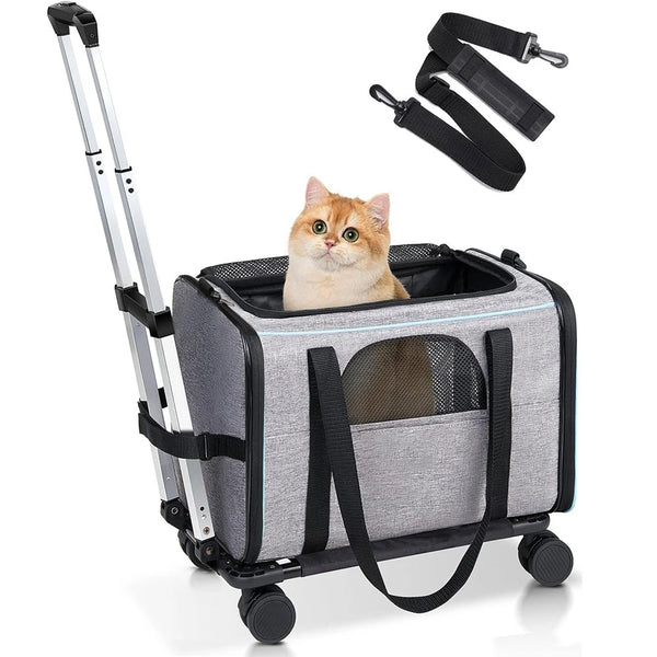Pet Trolley Bag Detachable Rolling Carrier