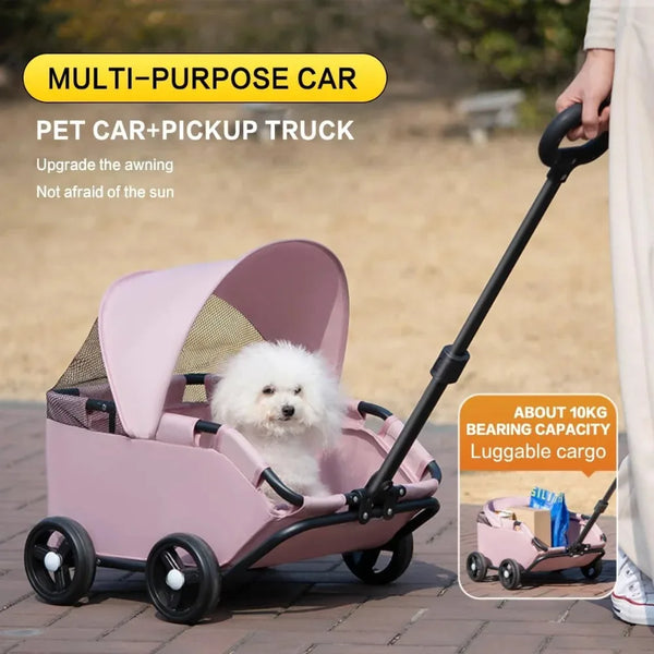 Foldable Dog Stroller 4 Wheel Pet Cart