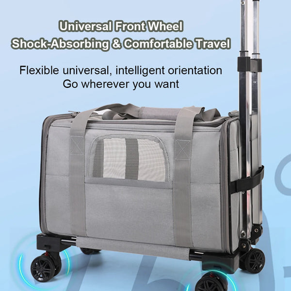 Pet Trolley Bag Detachable Rolling Carrier