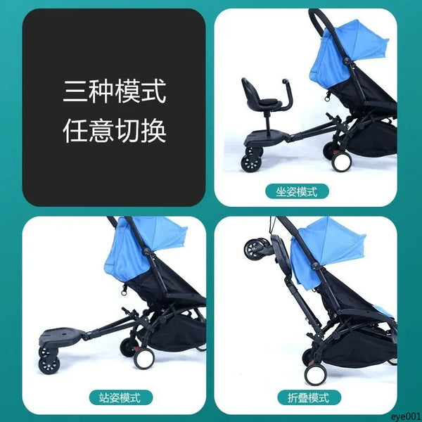 Universal Stroller Ride-On Board with Detachable Seat